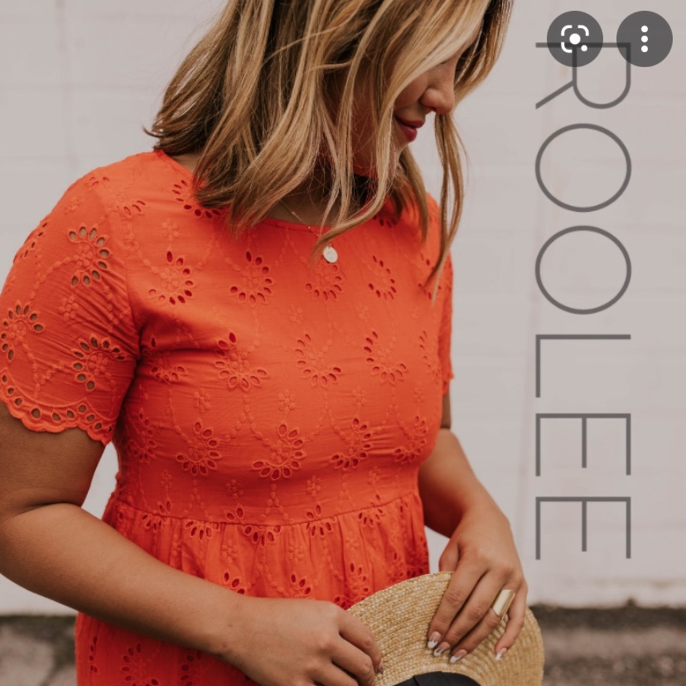 NWT Roolee Tinsley Detail Dress Orange/Red Size Small